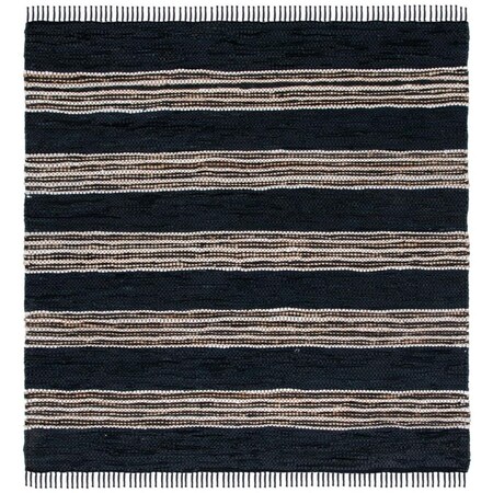 Safavieh 6 x 6 ft. Vintage Leather Square Hand Woven Rug Black & Natural VTL601Z-6SQ